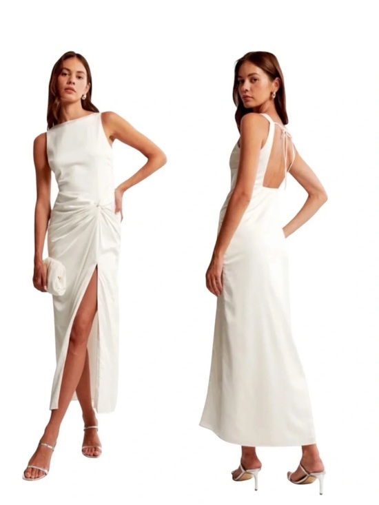 Abercrombie & Fitch Dresses & Skirts - Abercrombie & Fitch White Draped Skirt Maxi Dress
